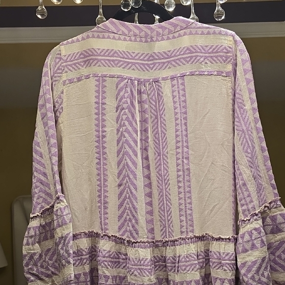 Devotion TWINS Lavender and Cream Long Sleeve Dress - Picture 8 of 16